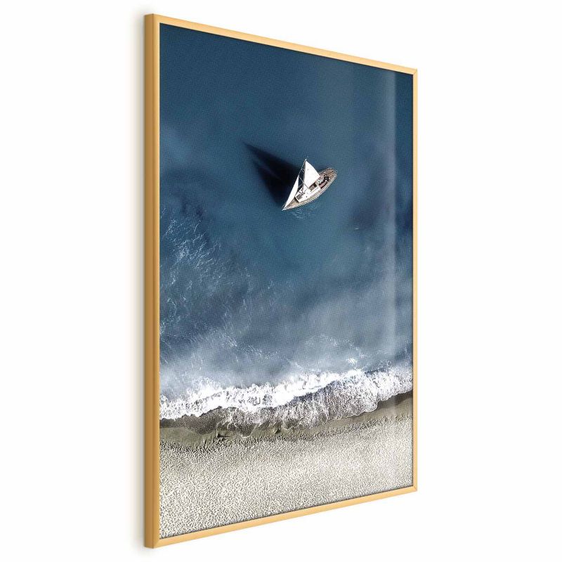 Plakat Artgeist Jacht 21x30 cm z ramą złotą 1 szt