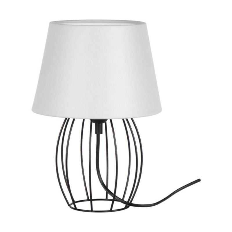 Lampa Stołowa SPOT Light 1xE27 Max.25W Minimalistyczne Połączenie Czerni z Szarą Tkaniną, Polski Producent 1 szt.
