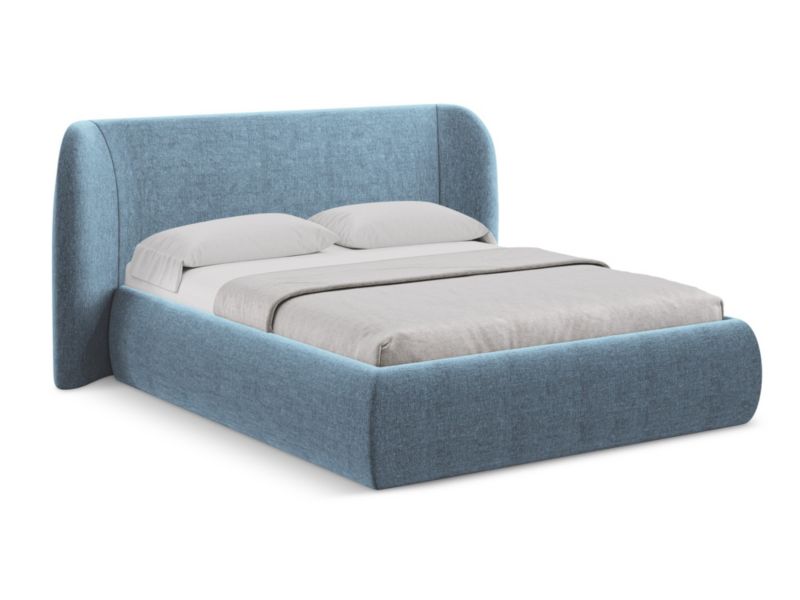 Łóżko Makamii Hauke z tkaniny szenilowej 160x200 jeans 1 szt.