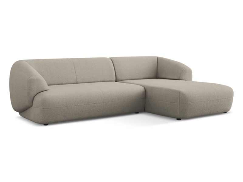 Narożnik prawostronny Makamii Moana z tkaniny bouclé 280x156 cm ciemny beż 1 szt.