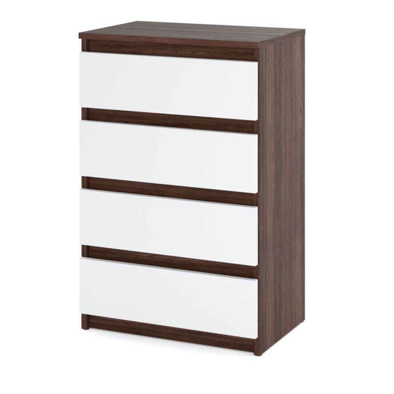 Komoda Hurtownia-Mebli Szuflady 4 Hugo Mała 60cm Dąb Wenge Biały Mat 60x33.5x92.5 cm 1szt.