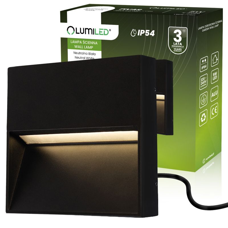Lampa Ogrodowa Lumiled Zewnętrzna Kinkiet Elewacyjny 5W LED IP54 1 szt.