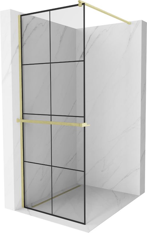 Ścianka prysznicowa Mexen Kioto+ czarny wzór 70x200 cm 800-070-121-55-77 1 szt.