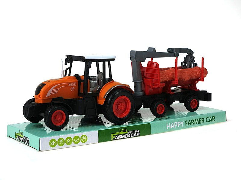 traktor z przyczepą; 35,5x12,5x10,5cm,