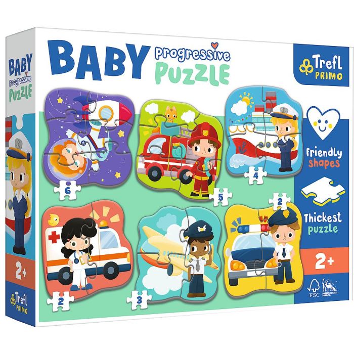 Puzzle 2x3x4x5x6 el. Baby Progressive Zawody i Pojazdy Trefl