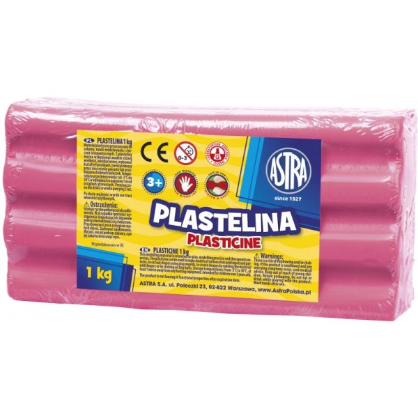 Plastelina Szkolna 1kg Różowa Astra