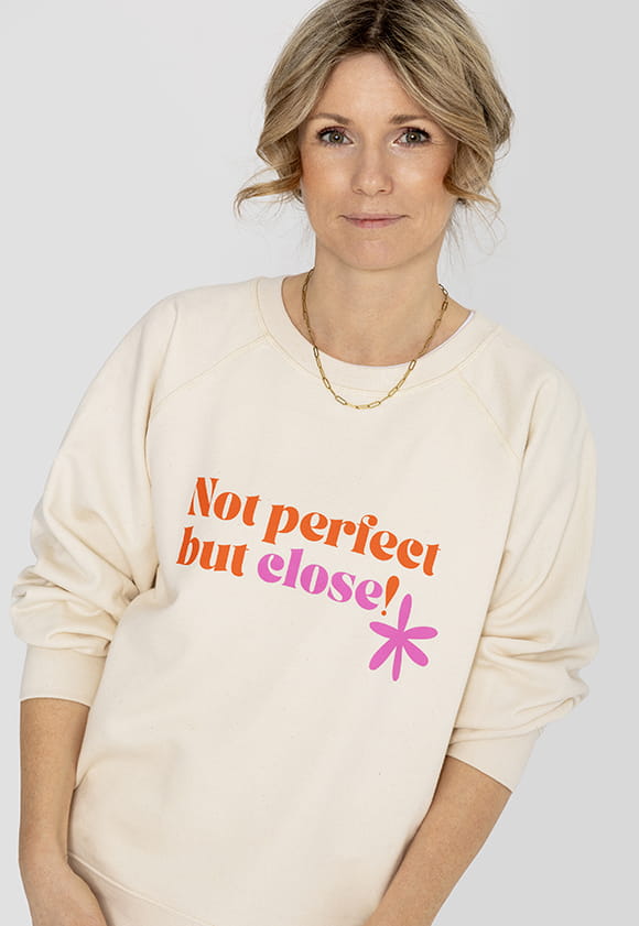 Damen-Sweatshirt mit Aufdruck Perfect I – Melange-Beige