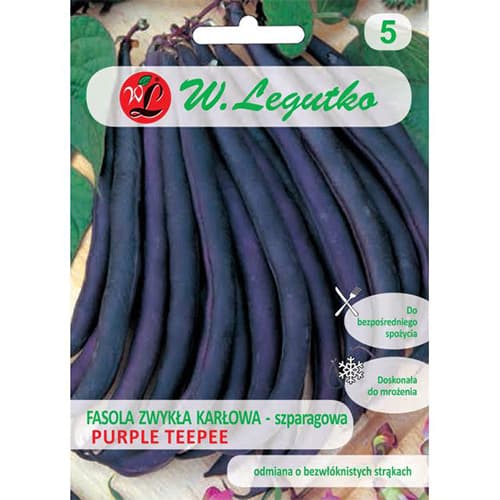 1 szt, Fasola szparagowa Purple Teepee - Nasiona: Ilość w opakowaniu: 40 g