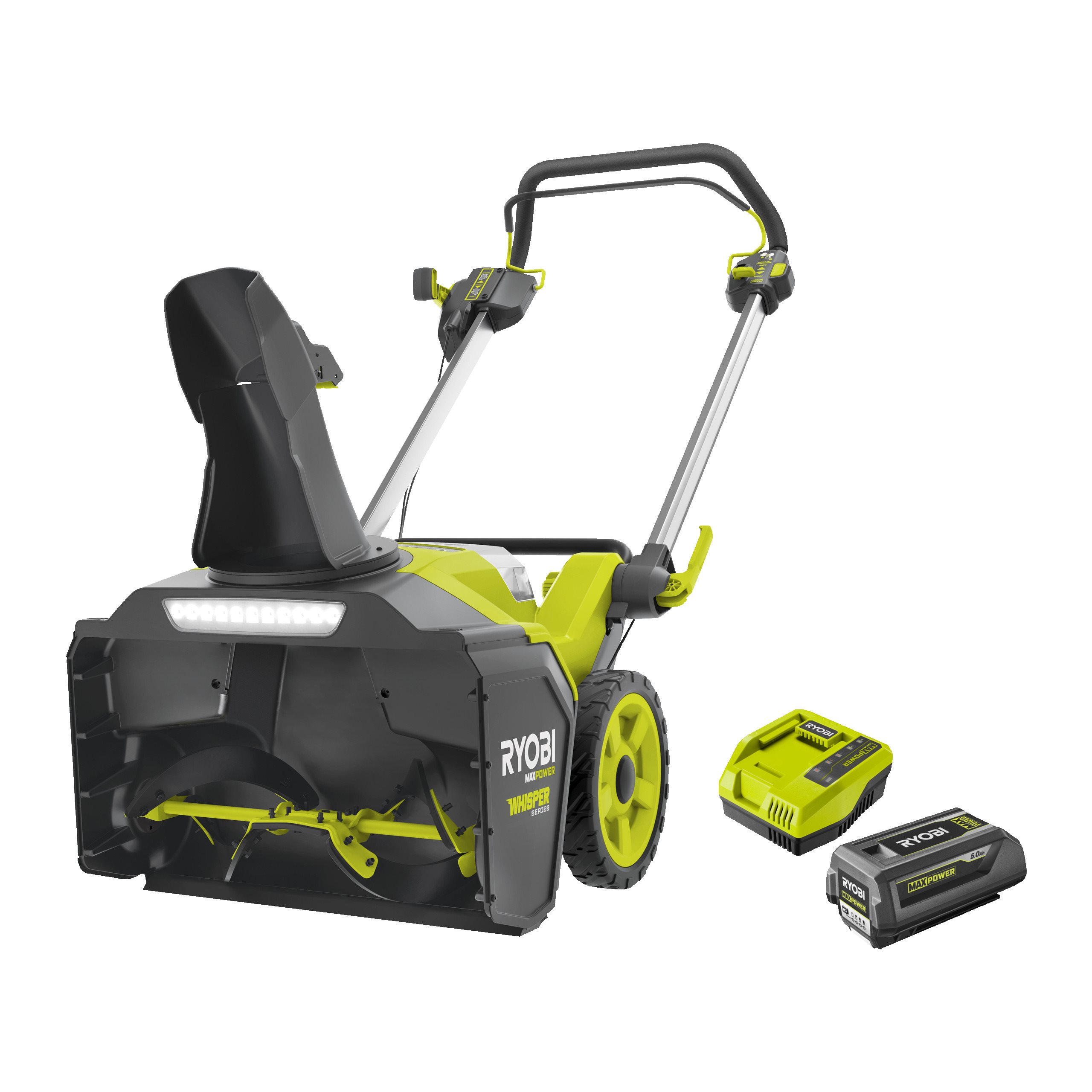 Bezszczotkowa odśnieżarka 53 cm, MAX POWER 36V w zestawie z akumulatorem 5.0 Ah i ładowarką