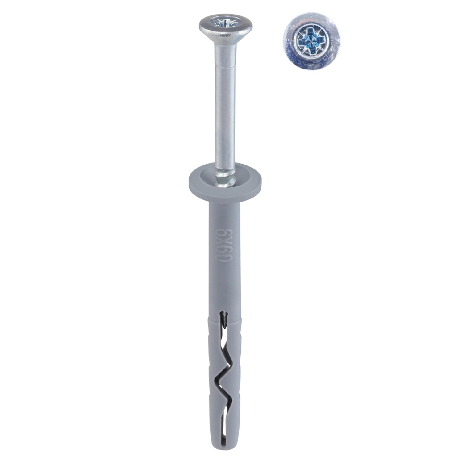 Wkręt-met Kołek wbijany z kołnierzem 6 mm x 60 mm