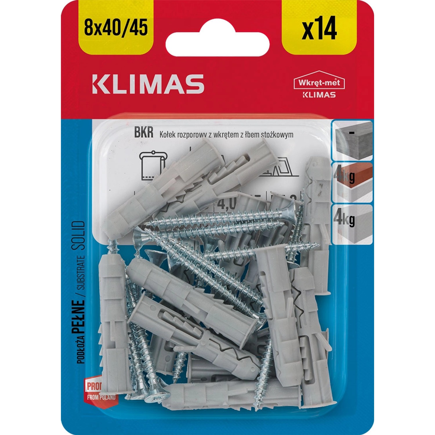 Wkręt-met Kołek rozporowy z łbem stożkowym 8 mm x 45 mm