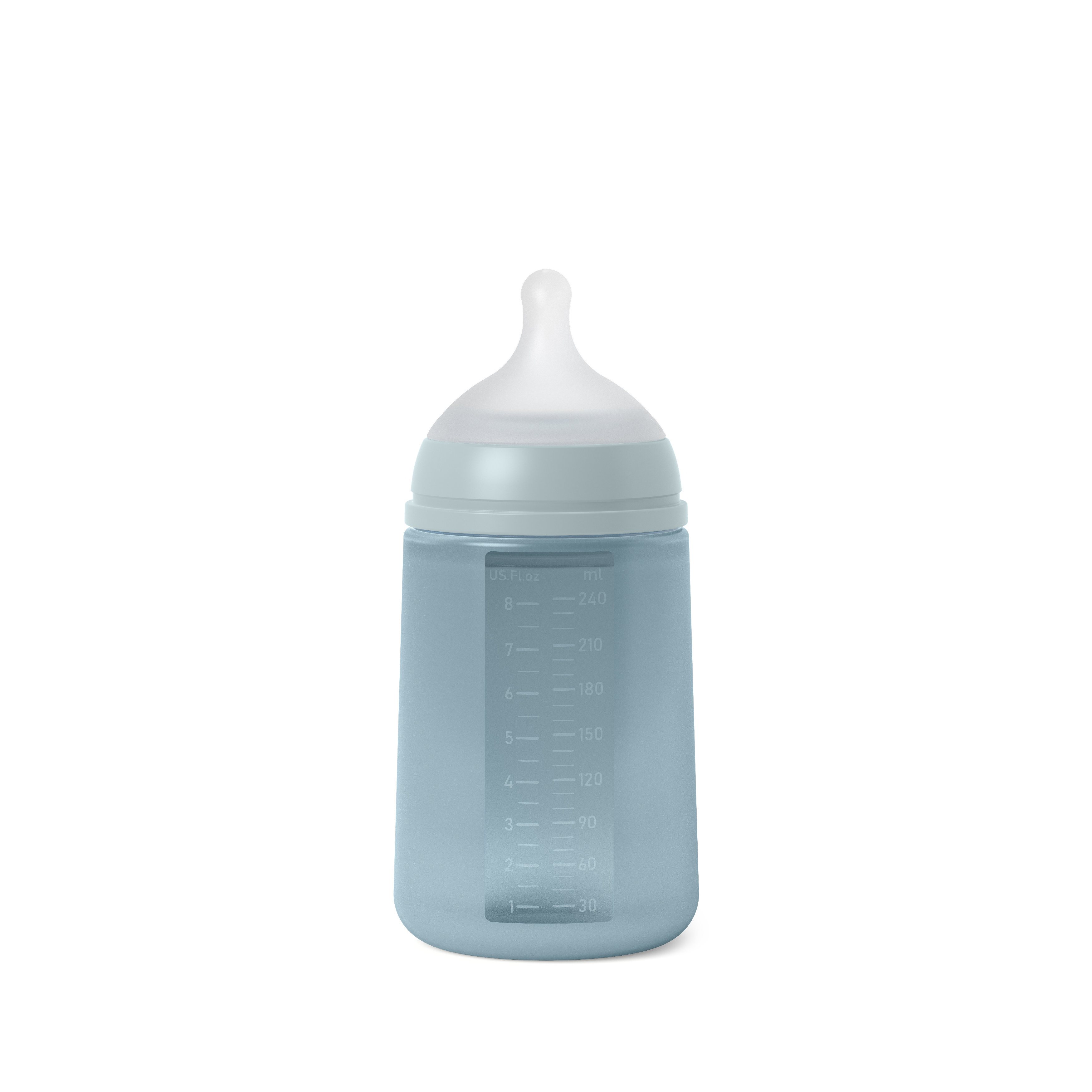 Suavinex, Butelka silikonowa 240ml SX Pro średni przepływ Niebieski