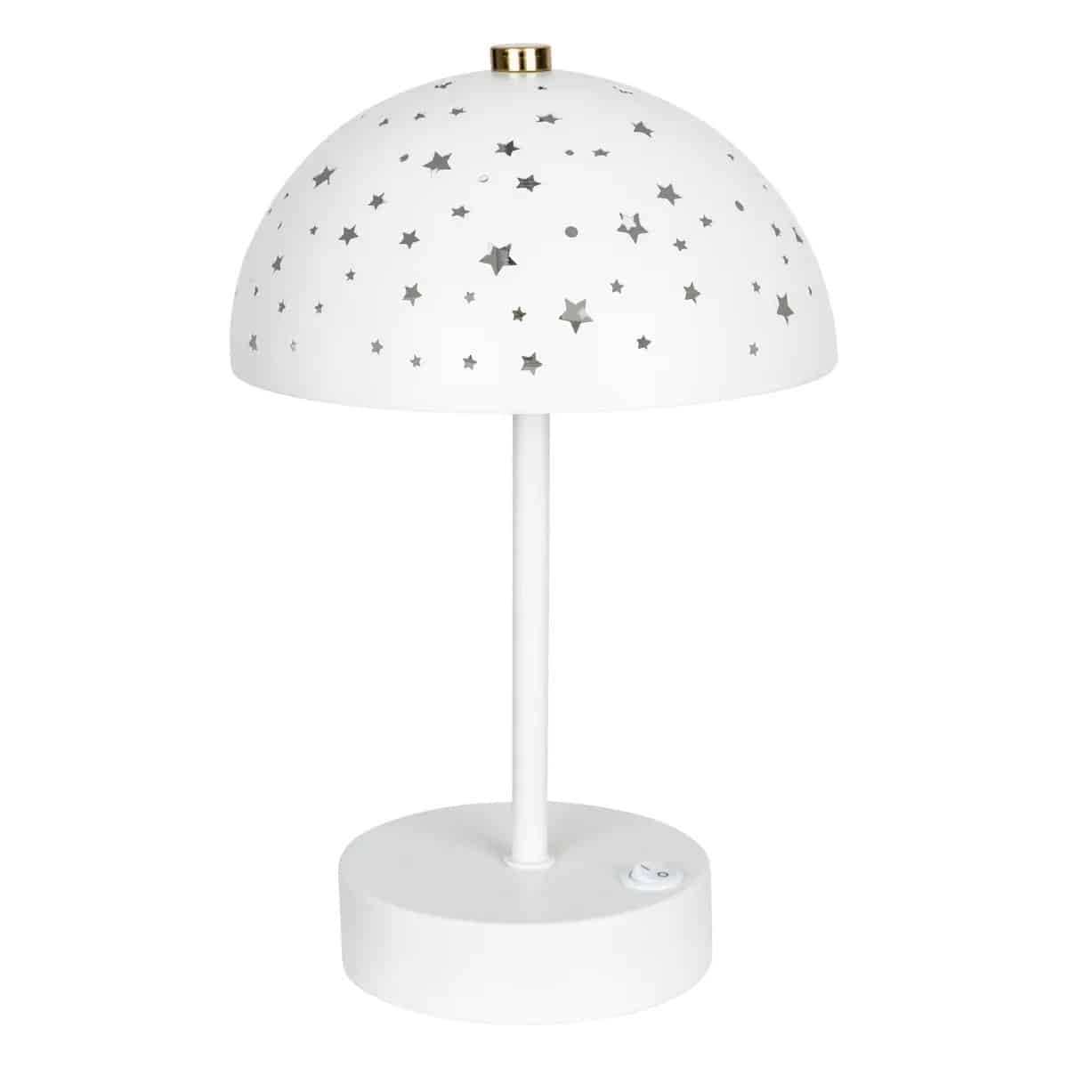 Lampa grzybek dziecięca Jabba Biała metalowa 26cm DB