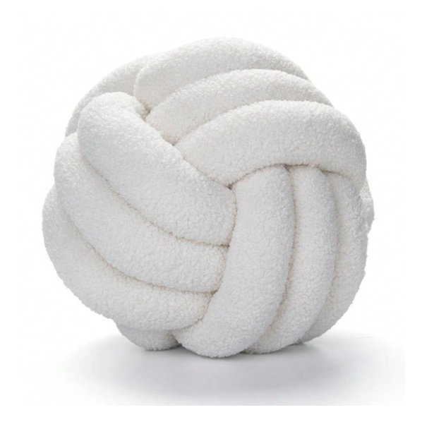 Poduszka boucle biel warkocz NS