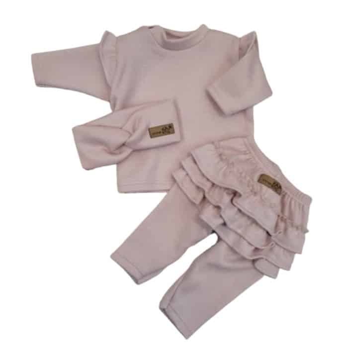 KAZUM 3CZ KOMPLET BLUZA OVERSIZE + LEGGINSY ZE SPÓ DNICZKĄ+ OPASKA PINK GLOW ZZ - 74