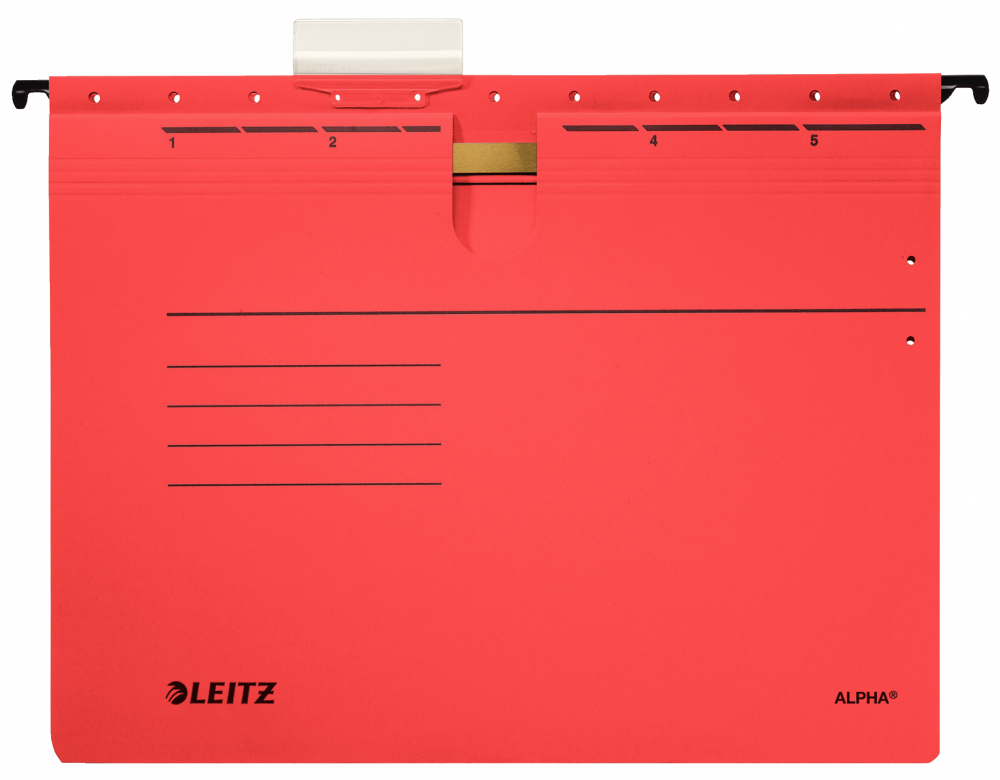 Skoroszyt zawieszany Leitz Alpha, A4, 348x270mm, 225g/m2, czerwony