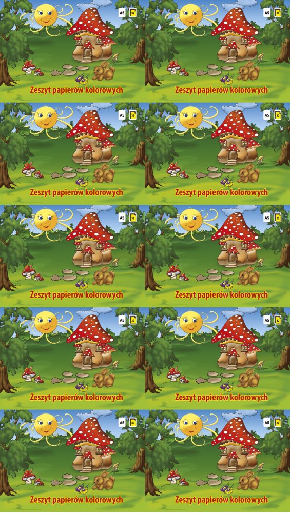 10x Zeszyt papierów kolorowych Kreska, A5, 32 kartki, mix kolorów
