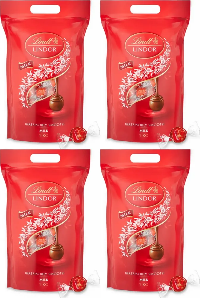 4x Praliny Lindt Lindor Milk, czekolada mleczna, 1kg