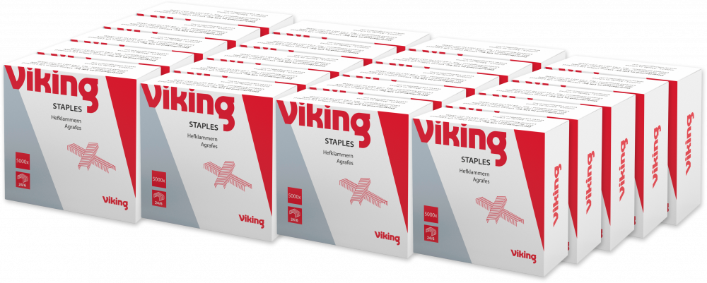 20x Zszywki Viking 24/6, 5000 sztuk, srebrny