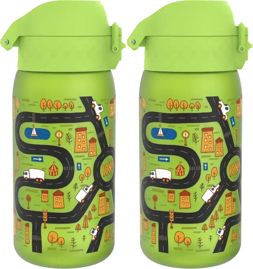 2x Bidon ION8 Cars, recyclon/tritan, 350ml zielony