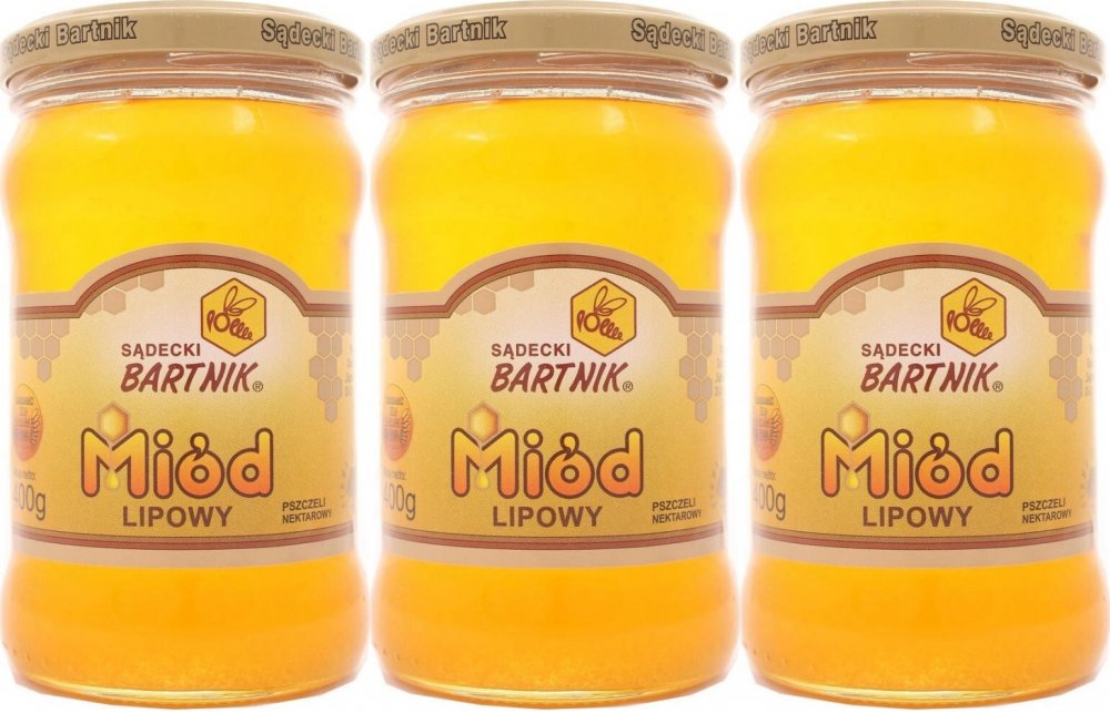 3x Miód lipowy Sądecki Bartnik, 400g