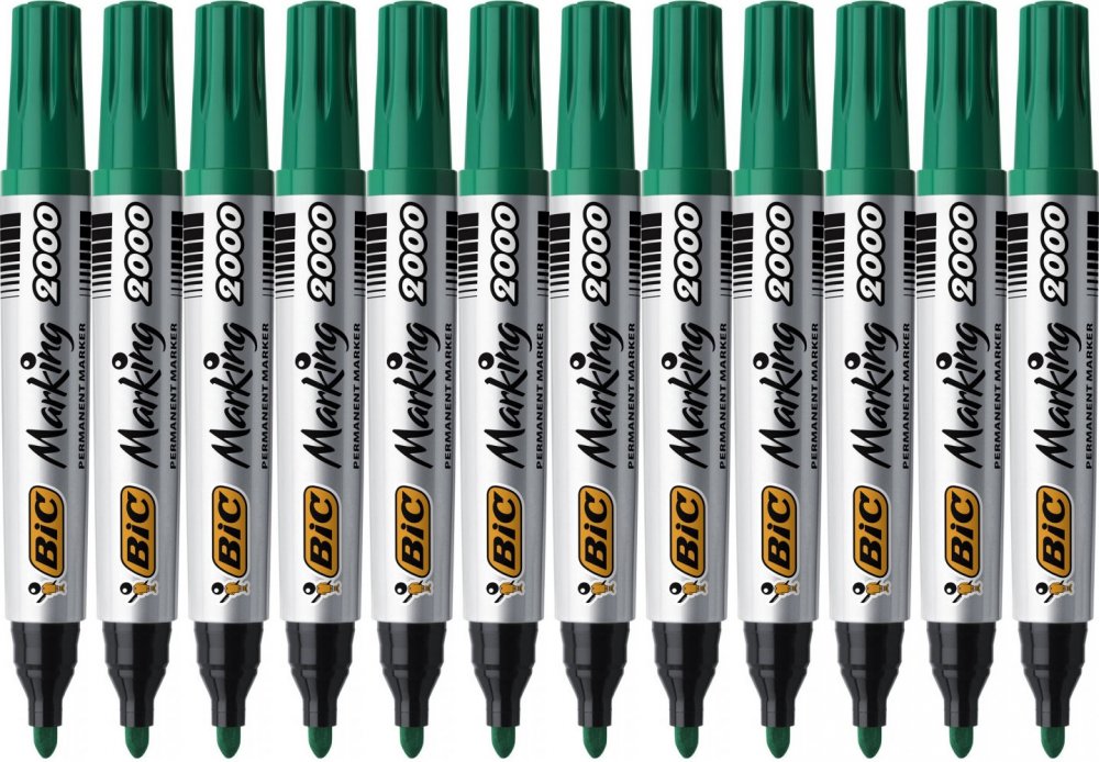 12x Marker permanentny Bic Marking 2000 ECOlutions, okrągła, 4.95mm, zielony