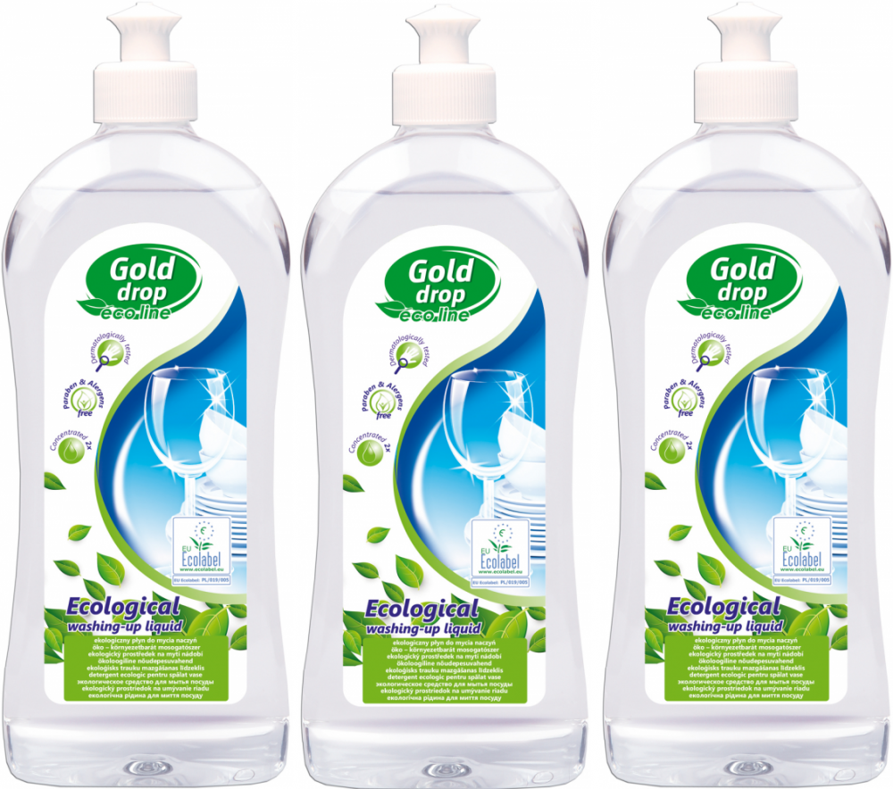 3x płyn do naczyń Eco Line Gold Drop, 500ml