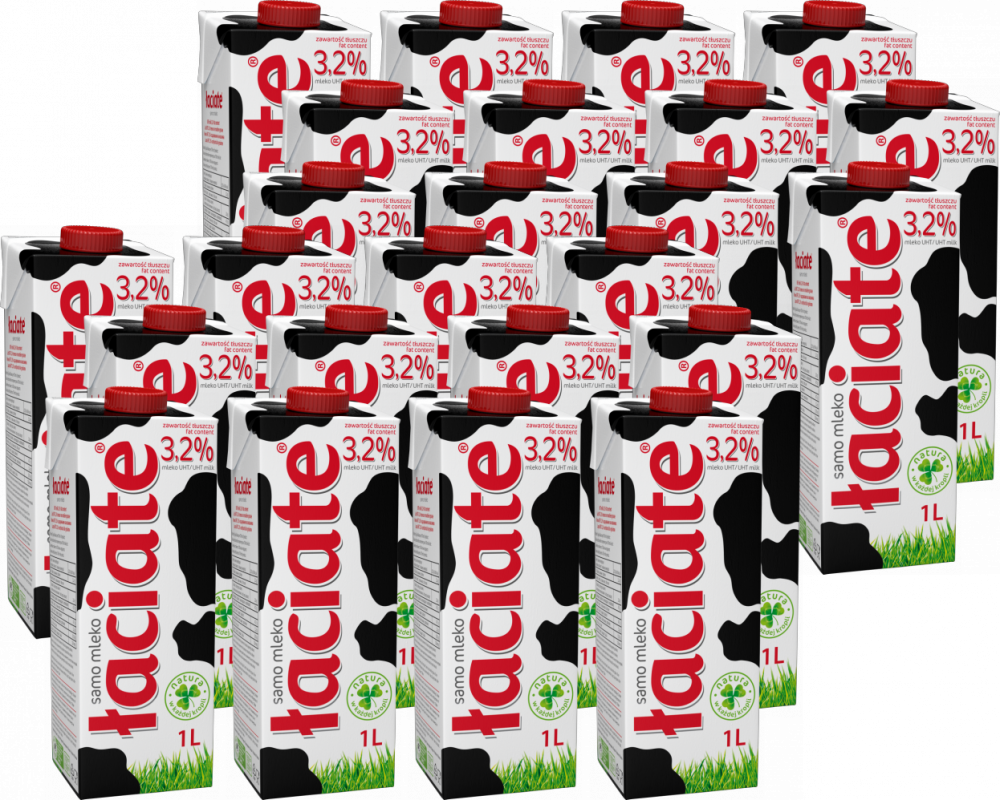 24x Mleko UHT Łaciate, 3.2%, 1l