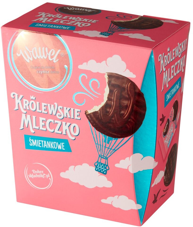 Bombonierka Królewskie Mleczko Wawel, śmietankowy, 340g