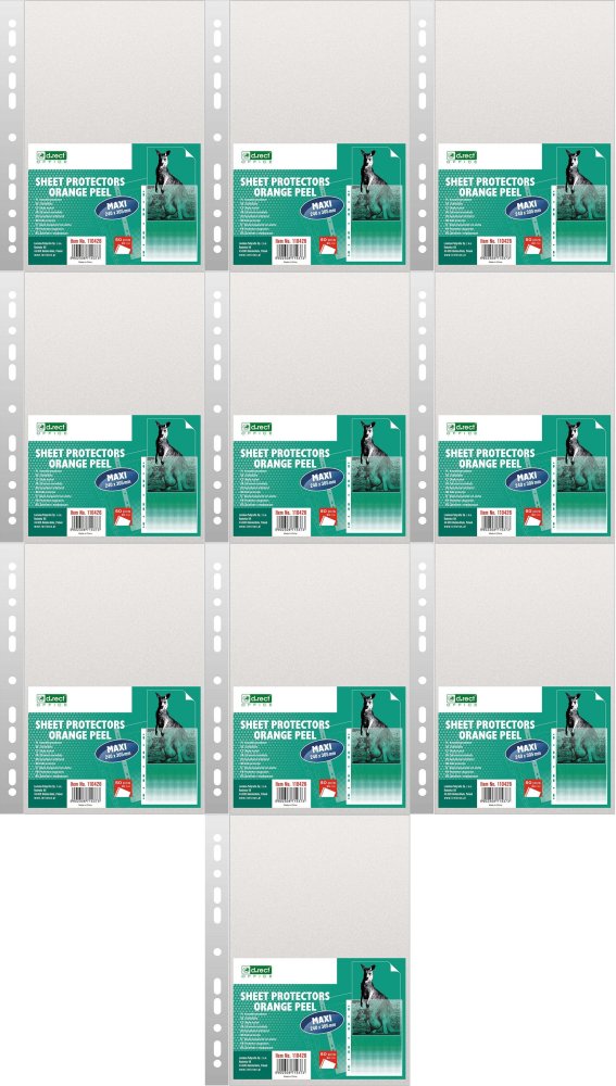 10x Koszulki groszkowe D.Rect Maxi, A4 +, 90μm, 50 sztuk, transparentny