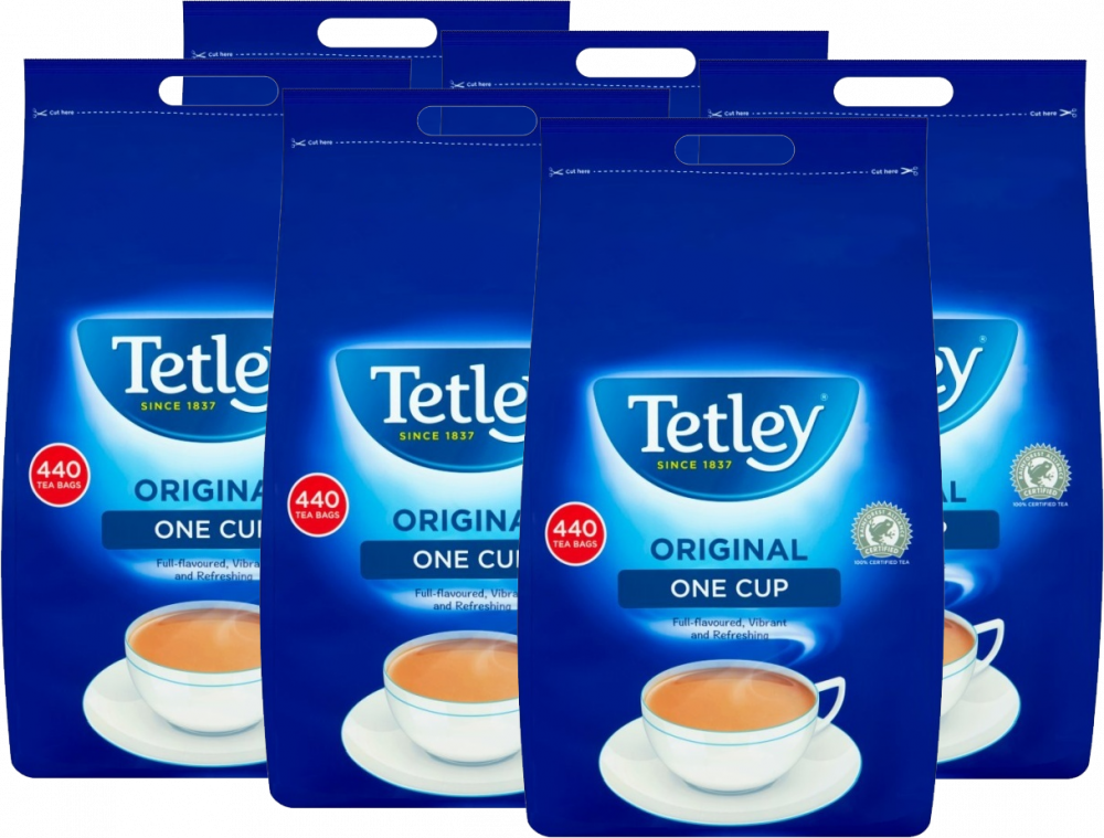6x Herbata czarna w torebkach Tetley Original, 440 sztuk x 2g