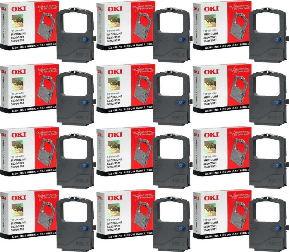 12x Kaseta Oki RIB-5500 (01126301), 4 mln znaków, black (czarny)