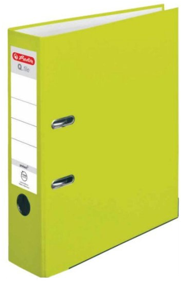 Segregator A4 Herlitz Q.file, 80mm, limonkowy