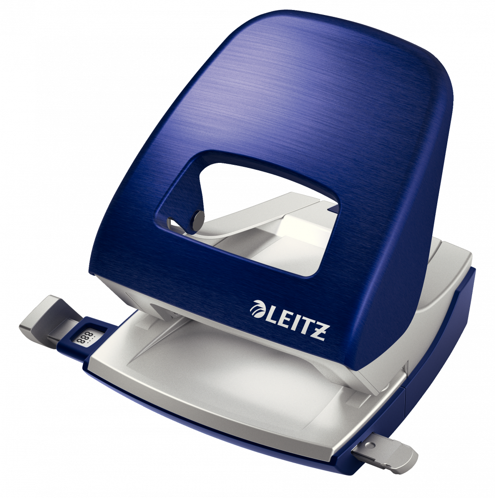 Dziurkacz Leitz NeXXt Series Style, do 30 kartek metaliczny niebieski