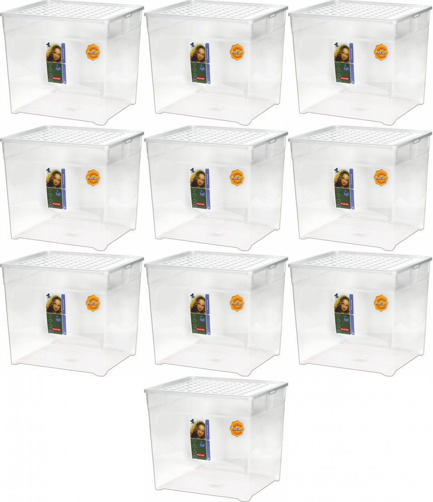10x Pojemnik Curver, 39.5x34.2x34.3cm, 33l, przezroczysty