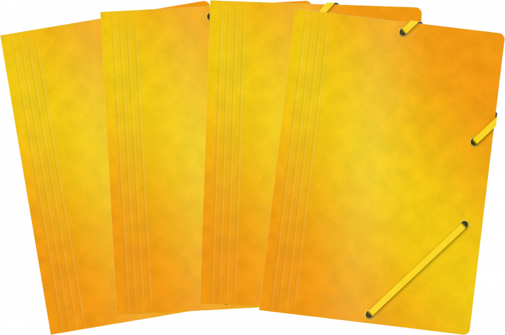 4x Teczka z gumką Office Products, A4, 390g/m2, preszpanowa, żółty