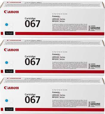 3x Toner Canon (067C, 5101C002), 1250 stron, cyan (błękitny)