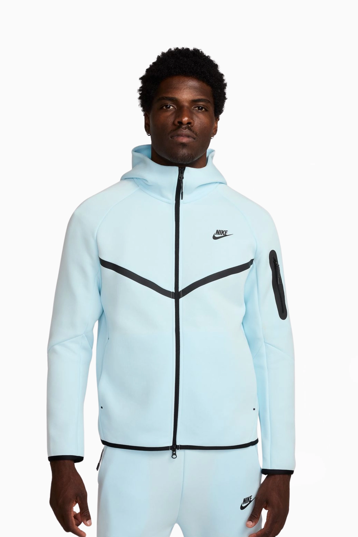 Bluza z kapturem Nike Sportswear Tech Fleece Windrunner - Błękitny