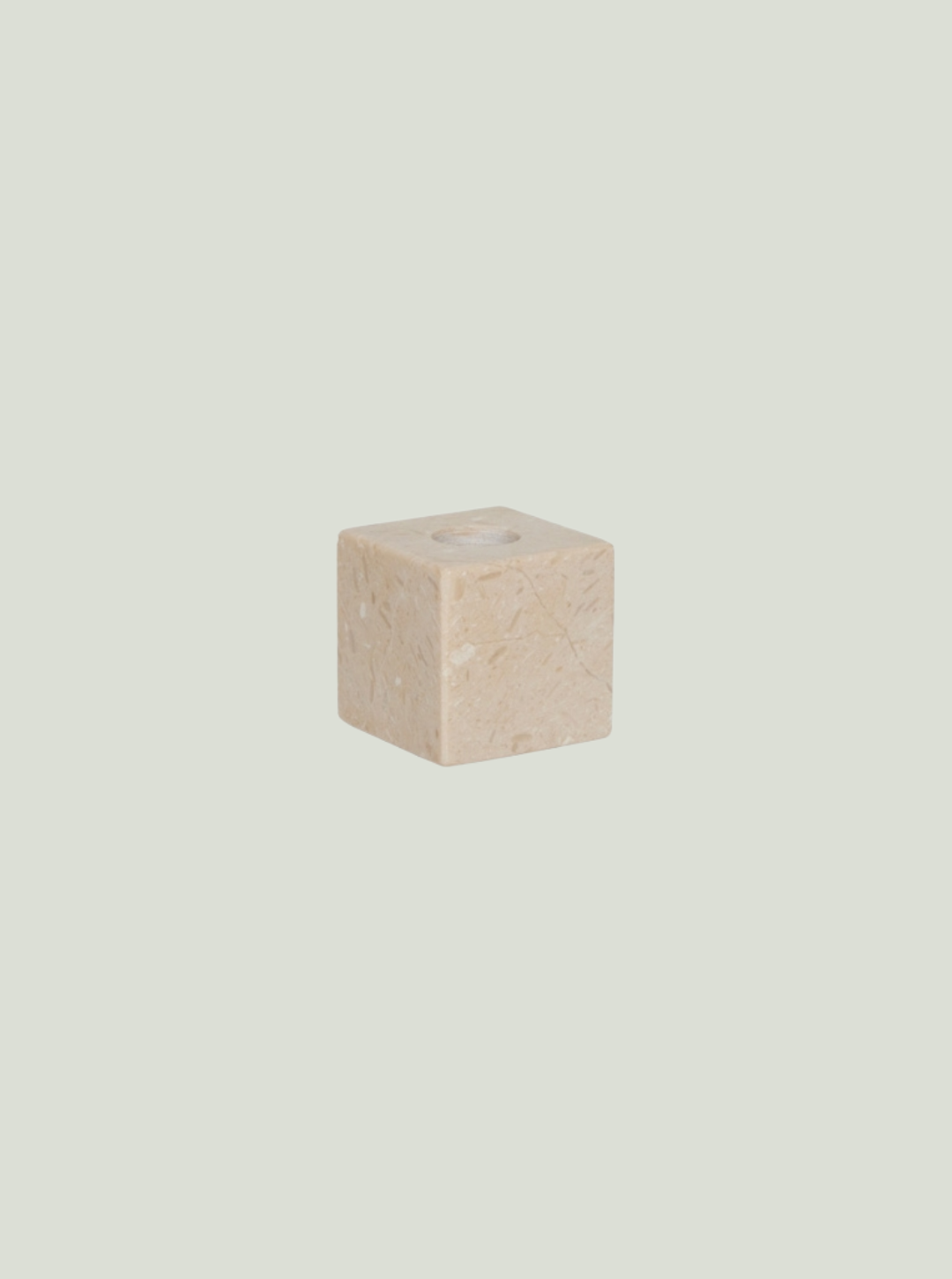 Marmurowy świecznik Savi Square Beige - niski OYOY Living