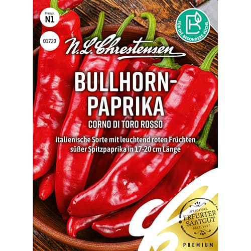 1 szt, Paprika Corno di Toro Rosso - Samen: Ilość w opakowaniu: 1 Stück