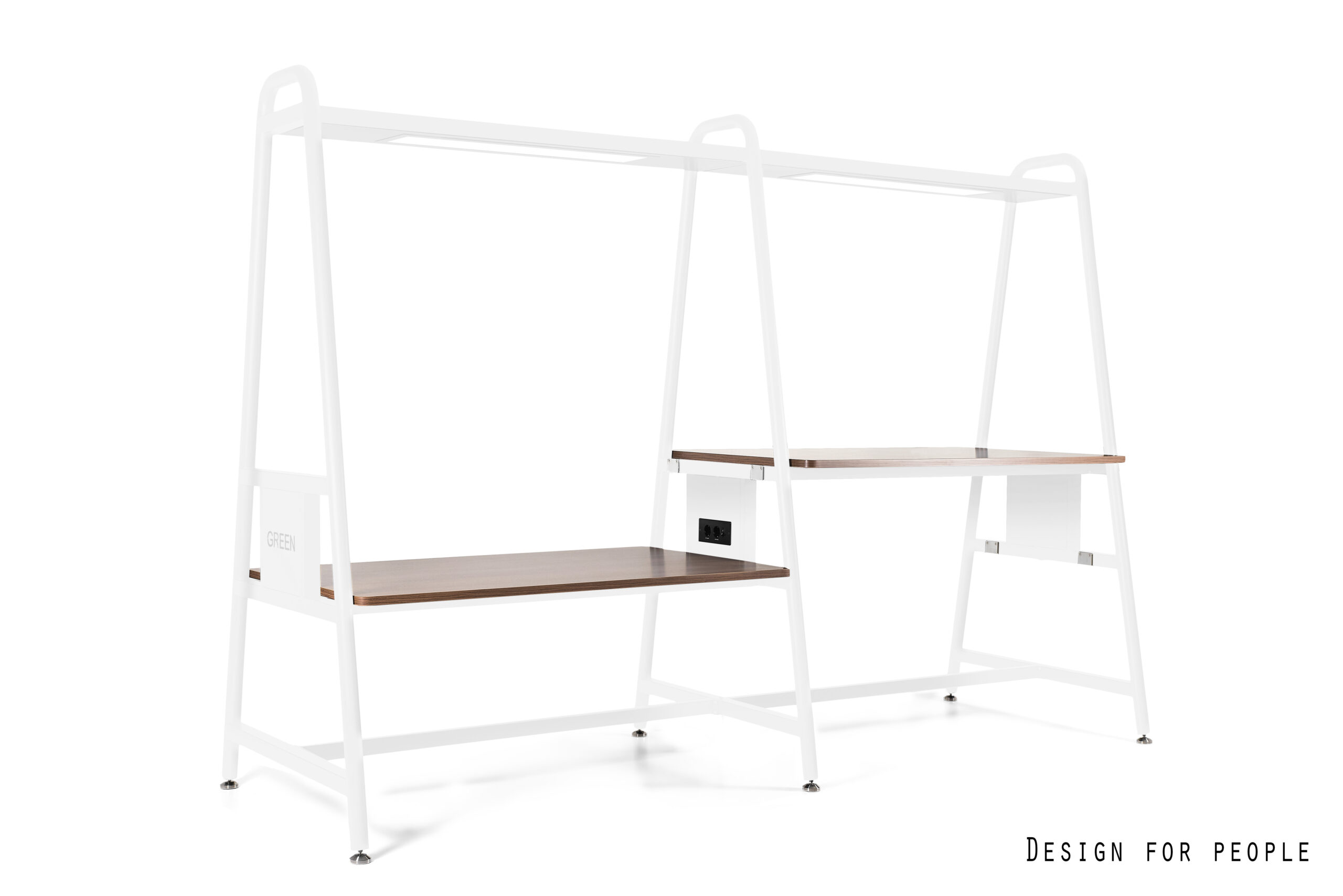 WYSPA PRACOWNICZA (Kolor stelaża: biały, Kolor blatów: YZ-17 walnut)