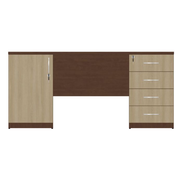 HEBE BP28/7 Biurko szafkowe prawe 158,5x70x74h (Kolor korpusu: Buk Fiord Jasny)