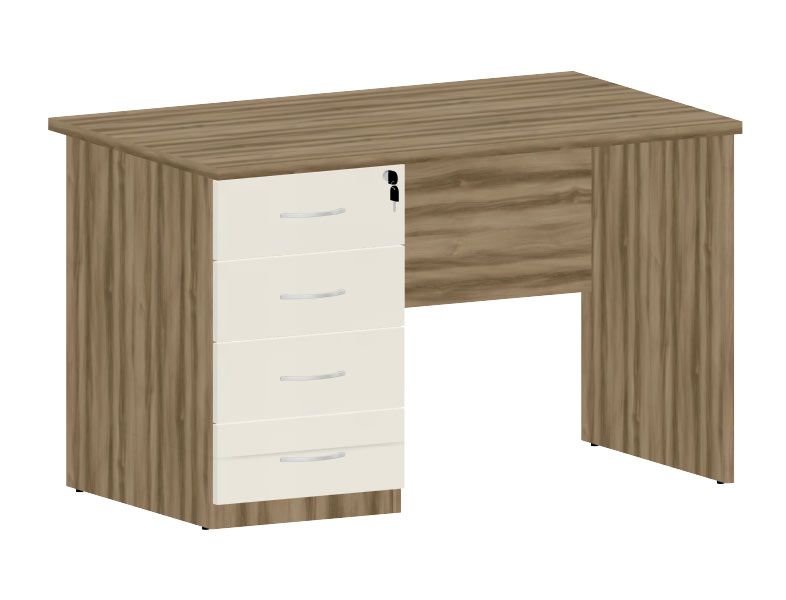 HEBE BP23/8 Biurko szafkowe lewe 118,5x80x74h (Kolor korpusu: Dąb Lindberg)