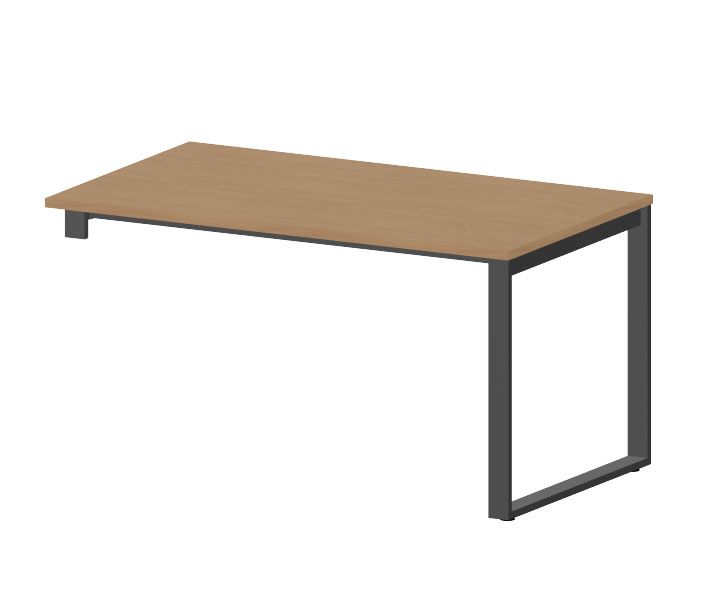 NOTER PZ97 Biurko pojedyncze lewe na nogach o profilu zamkniętym 138,5x70x74h (Kolor blatu: Szary)