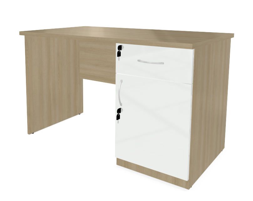 HEBE BP22/8 Biurko szafkowe prawe 118,5x80x74h (Kolor korpusu: Wiąz Baron)