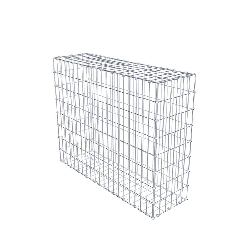 Gabion 100 cm x 80 cm x 30 cm (dł. x wys. x gł.), rozmiar oczek 5 x 10 cm, pierścień spiralny