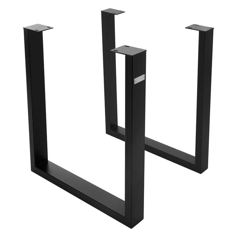 ML-Design zestaw 2 nóg stolowych loft 70x74 cm metalowe czarny U-kształtne profil 8x2 cm metalowy stelaż wzornictwo przemysłowe podstawa mebli