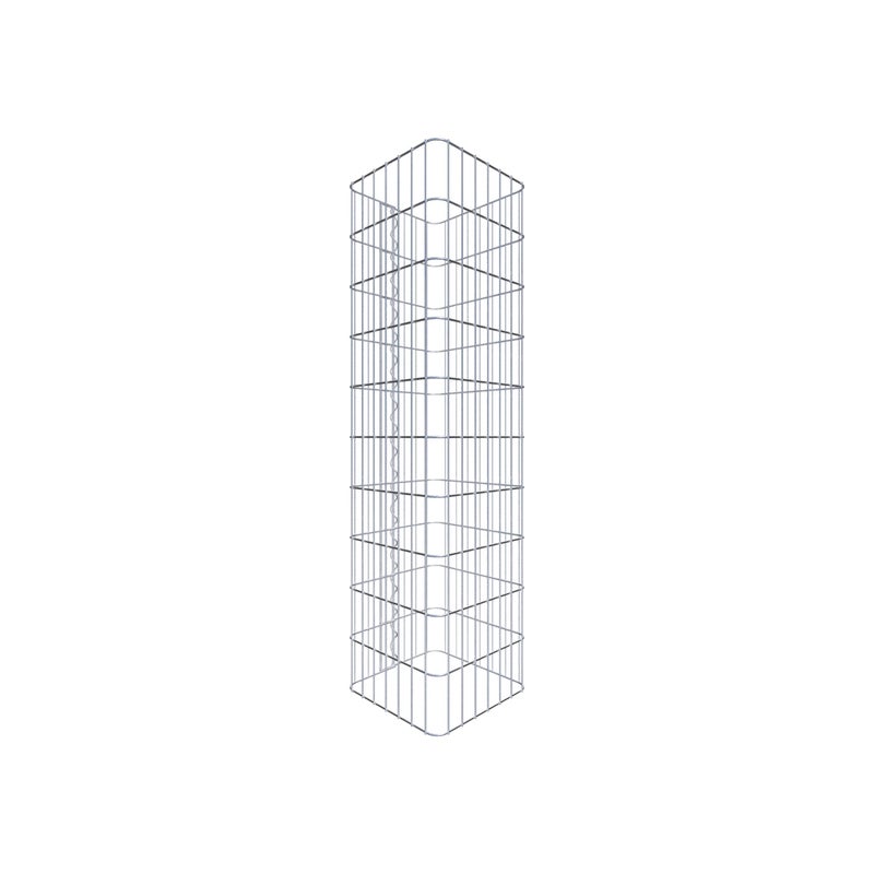 Kolumna gabionowa 37 x 37 cm, kwadrat MW 5 x 10 cm - Wysokość: 1,00 m