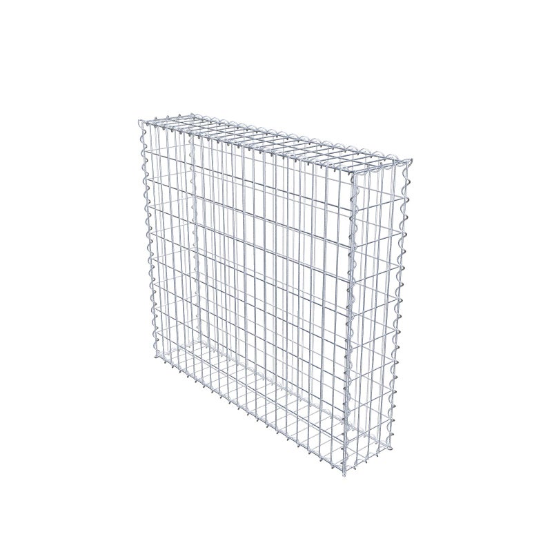 Gabion 100 cm x 90 cm x 20 cm (dł. x wys. x gł.), rozmiar oczek 5 cm x 10 cm, spirala