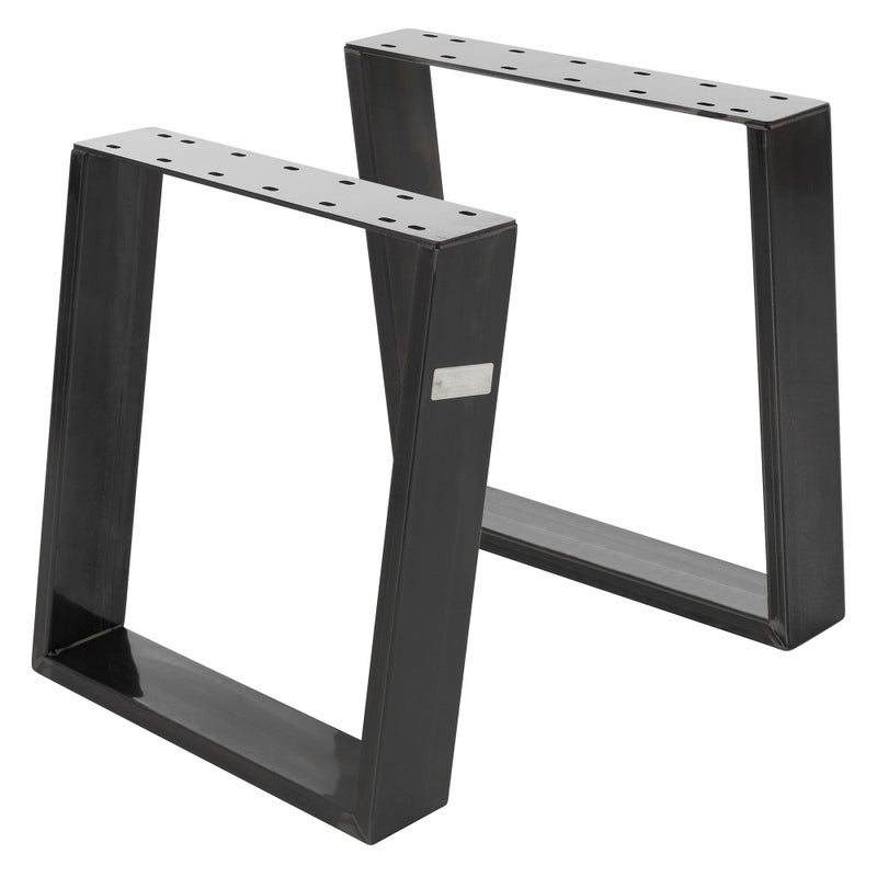 ML-Design zestaw 2 prowadnic stołowych 80° nachylenie 40x43 cm industrialne profil 8x2 cm metalowe prowadnice meblowe stalowa rama i nogi stołowe